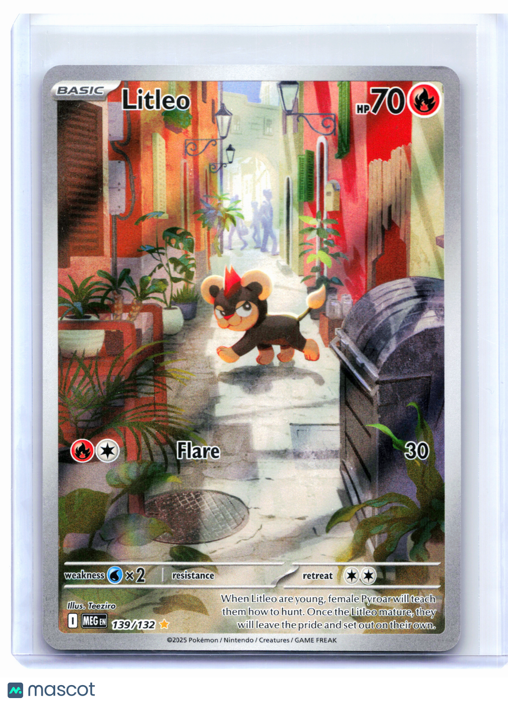 2025 Pokemon—Litleo #139/132 Mega Evolution Base Set—Illustration Rare Holo