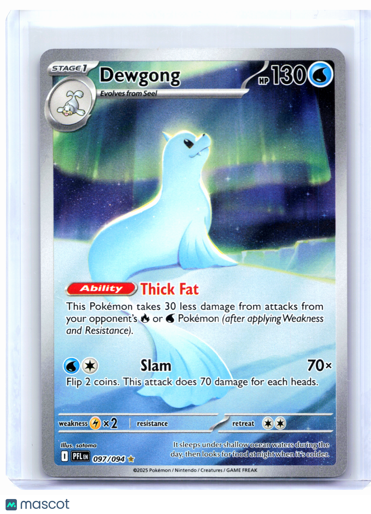 2025 Pokemon—Dewgong #097/094 Phantasmal Flames—Illustration Rare Holo