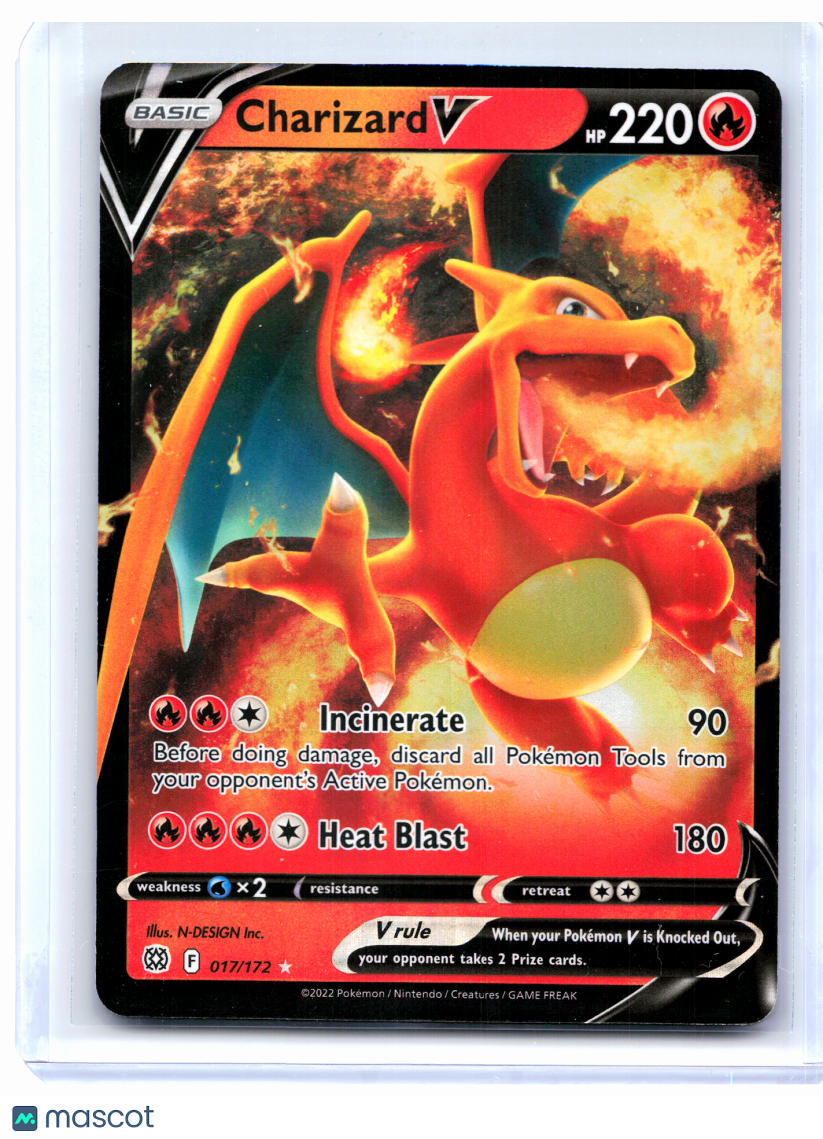 2022 Pokemon—Charizard V #017/172 Brilliant Stars—Ultra Rare Holo