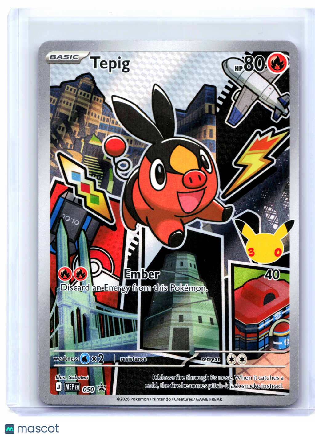 2026 Pokemon—Tepig #050 Mega Evolution Promo—Black Star Promo Holo