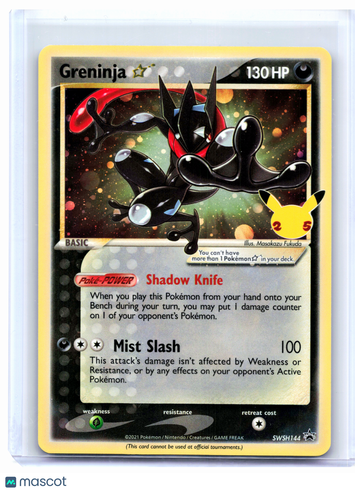 2021 Pokemon—Greninja ☆ #SWSH144 Celebrations—Black Star Promo Holo [LP]