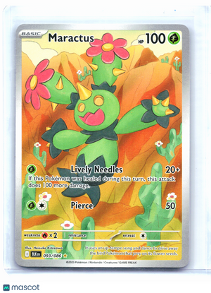 2025 Pokemon—Maractus #093/086 Black Bolt—Illustration Rare [Lightly Played]