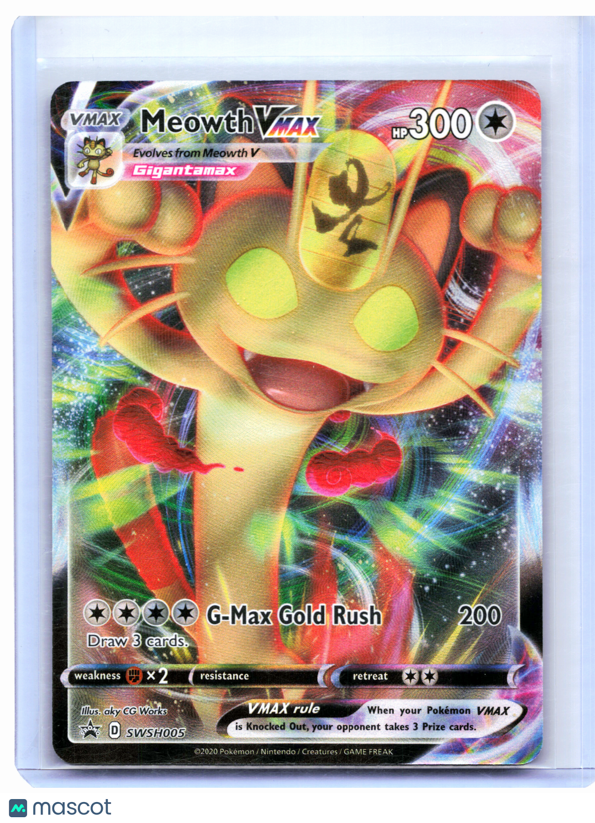 2020 Pokemon—Meowth VMAX #SWSH005 Sword & Shield Promos—Black Star Promo [LP]