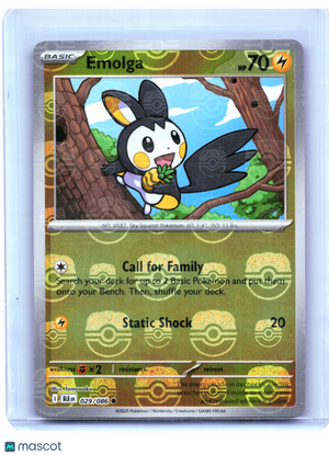 2025 Pokemon—Emolga (Master Ball Pattern) #029/086 Black Bolt—Common [LP]