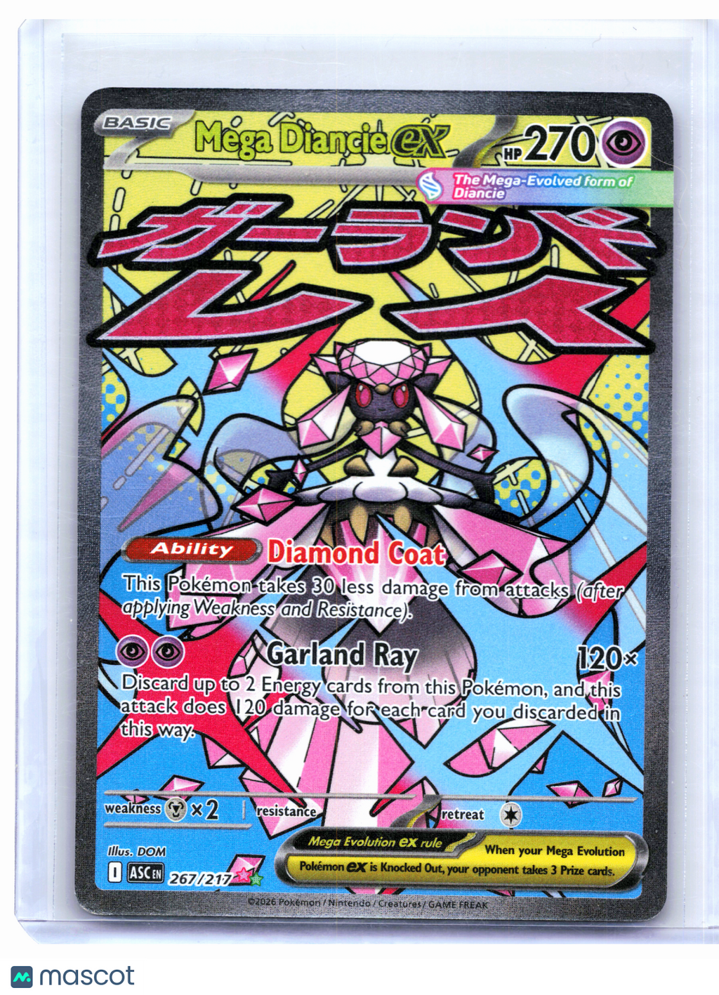 2026 Pokemon—Mega Diancie ex #267/217 Ascended Heroes—Mega Attack Rare Holo