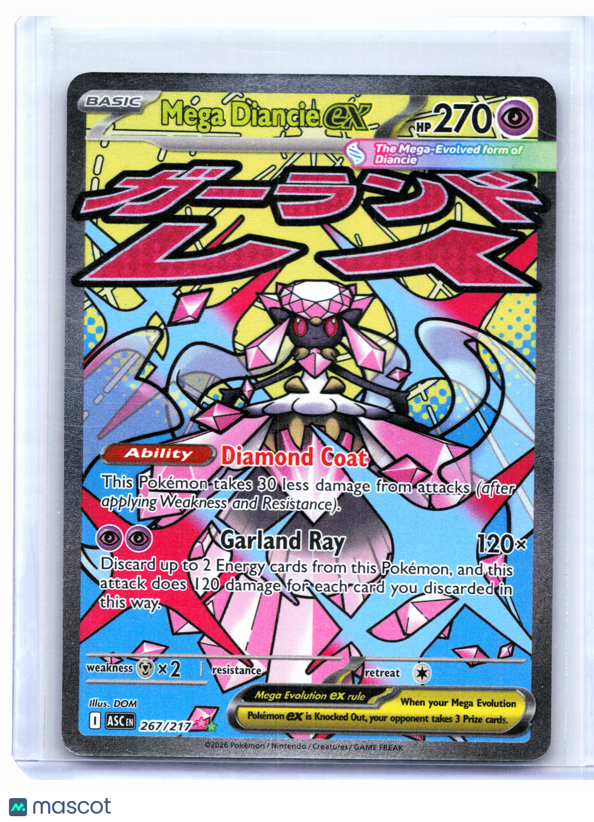 2026 Pokemon—Mega Diancie ex #267/217 Ascended Heroes—Mega Attack Rare Holo
