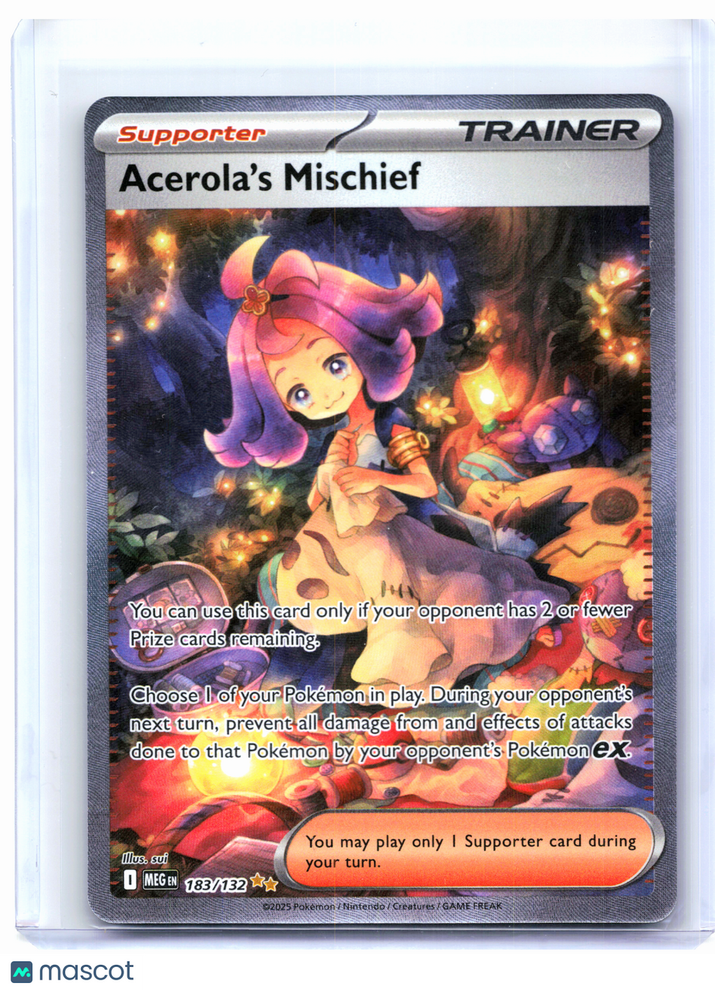 2025 Pokemon—Acerola's Mischief #183/132 Mega Evolution Base Set—SIR Holo