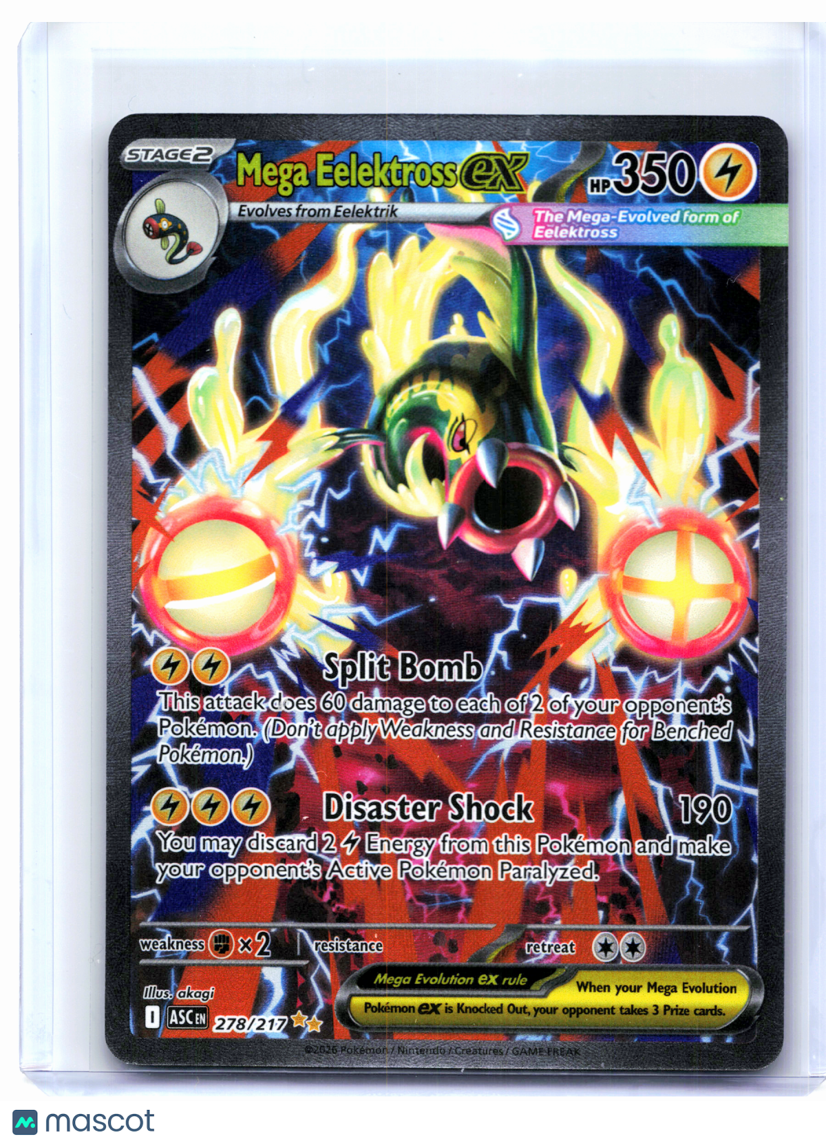 2026 Pokemon—Mega Eelektross ex #278/217 Ascended Heroes—SIR Holo