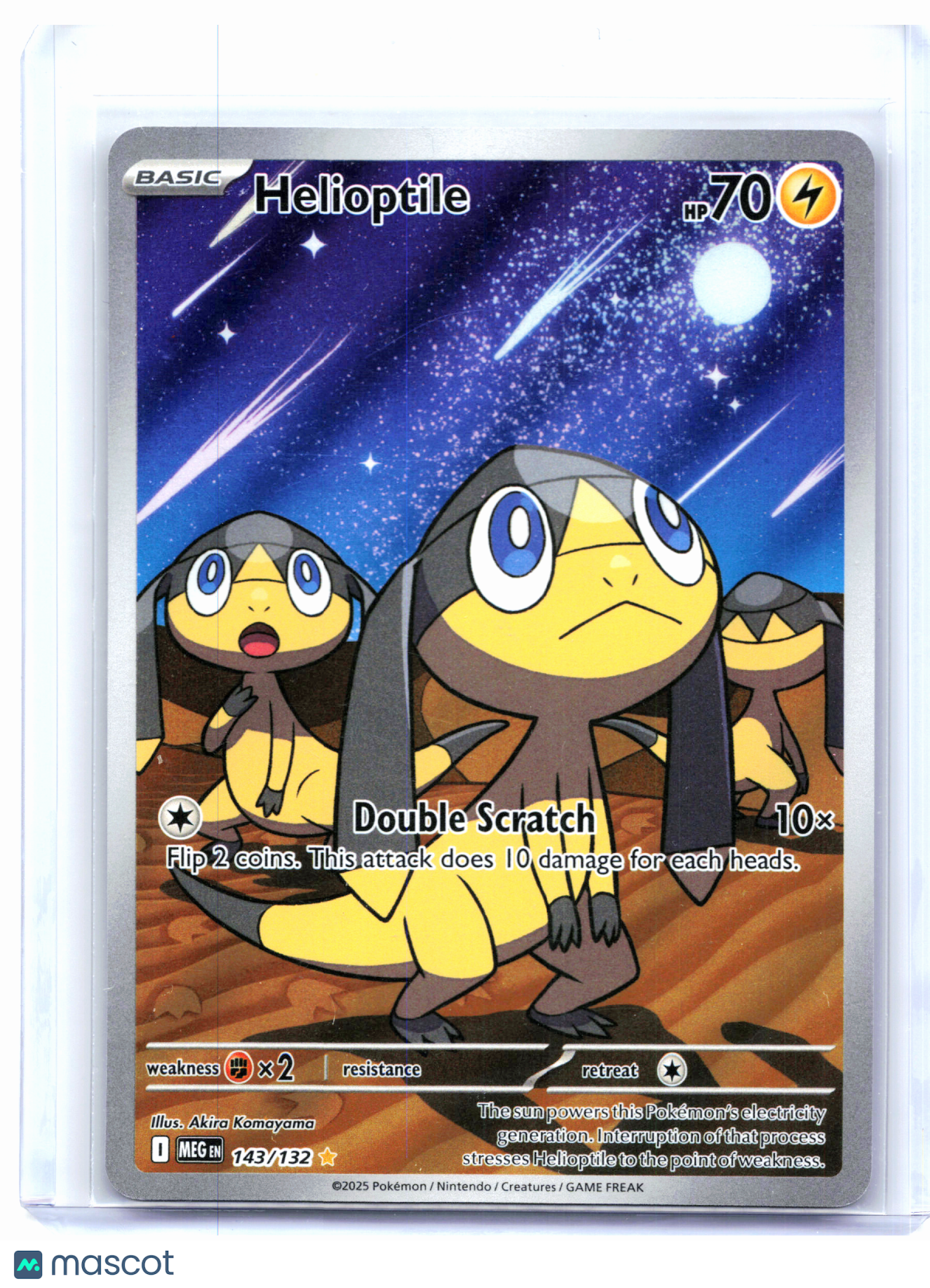 2025 Pokemon—Helioptile #143/132 Mega Evolution Base Set—Illustration Rare Holo