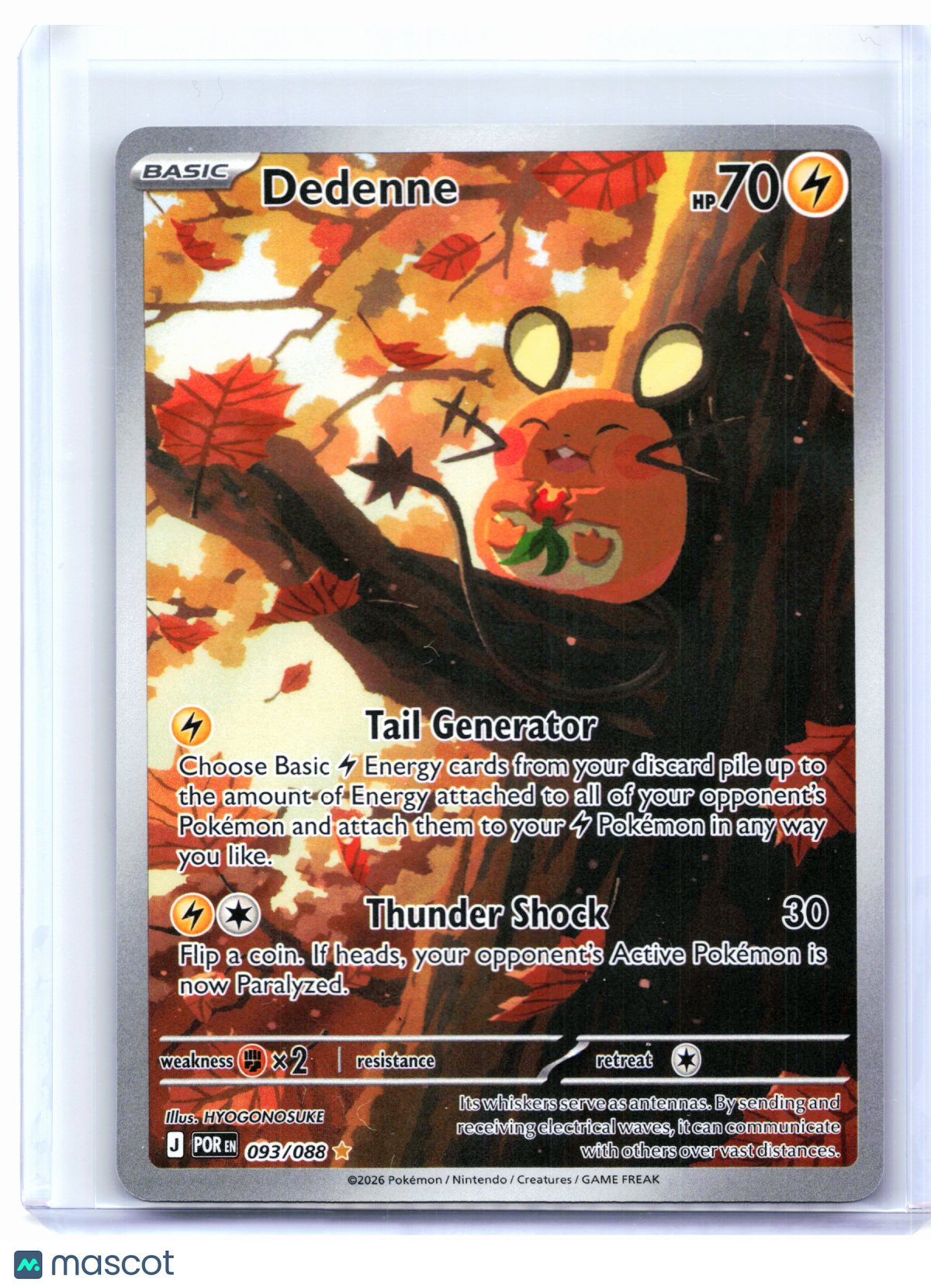 2026 Pokemon—Dedenne #093/088 Perfect Order—Illustration Rare Holo