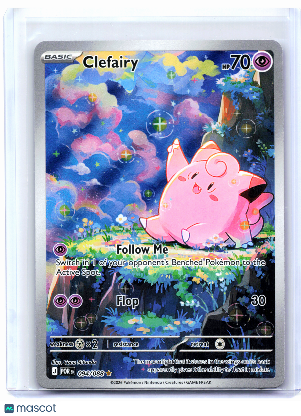 2026 Pokemon—Clefairy #094/088 Perfect Order—Illustration Rare Holo