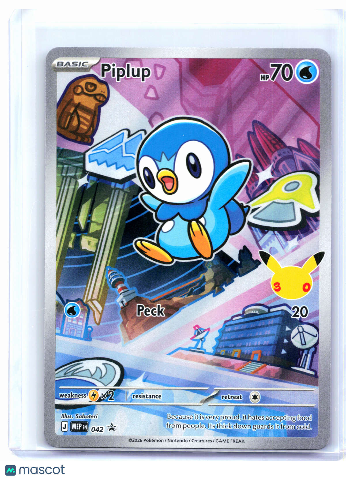 2026 Pokemon—Piplup #042 Mega Evolution Promo—Black Star Promo Holo
