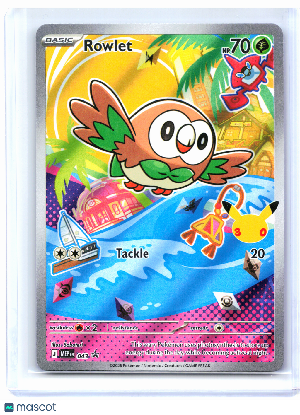 2026 Pokemon—Rowlet #043 Mega Evolution Promo—Black Star Promo Holo