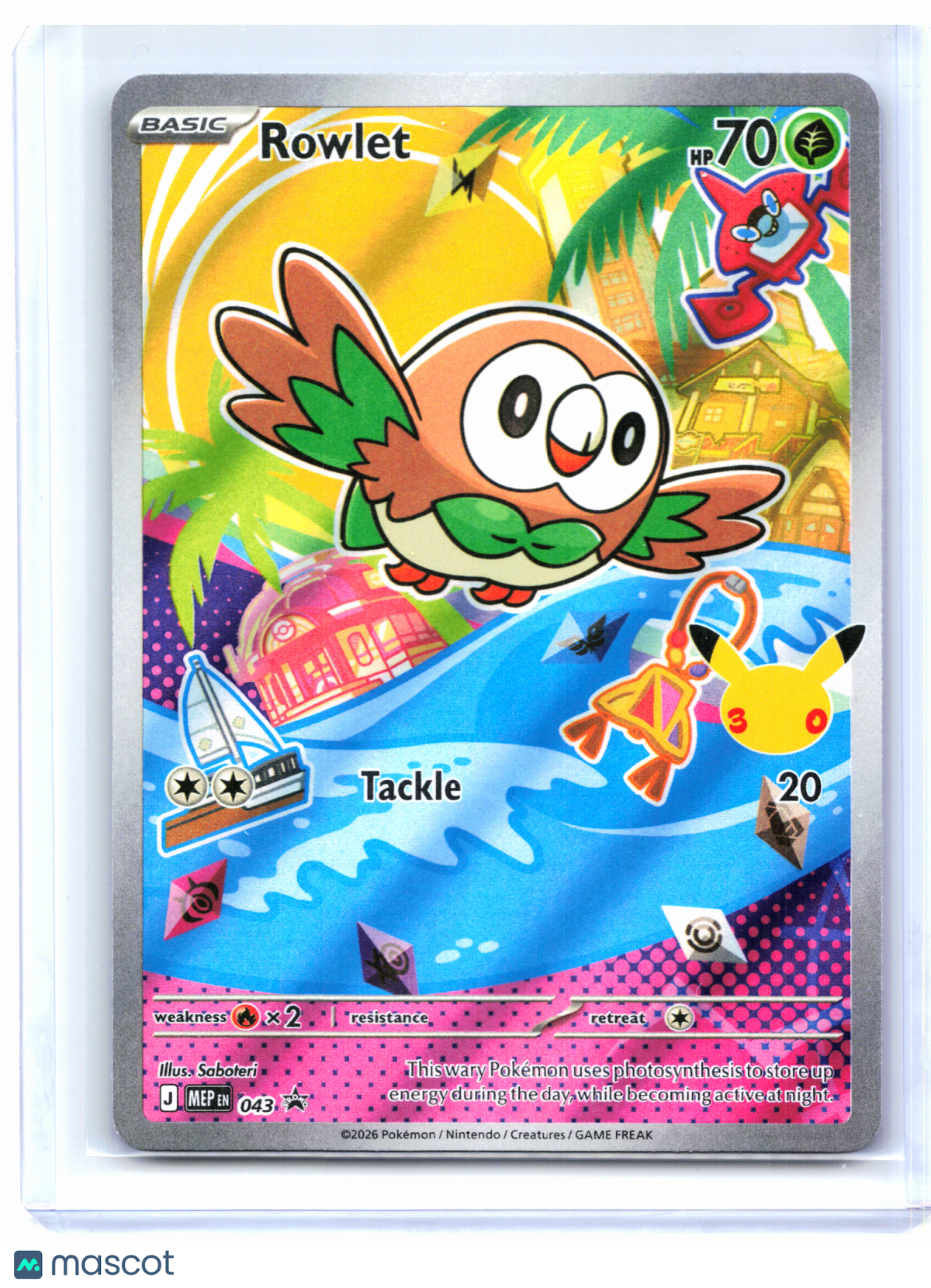 2026 Pokemon—Rowlet #043 Mega Evolution Promo—Black Star Promo Holo