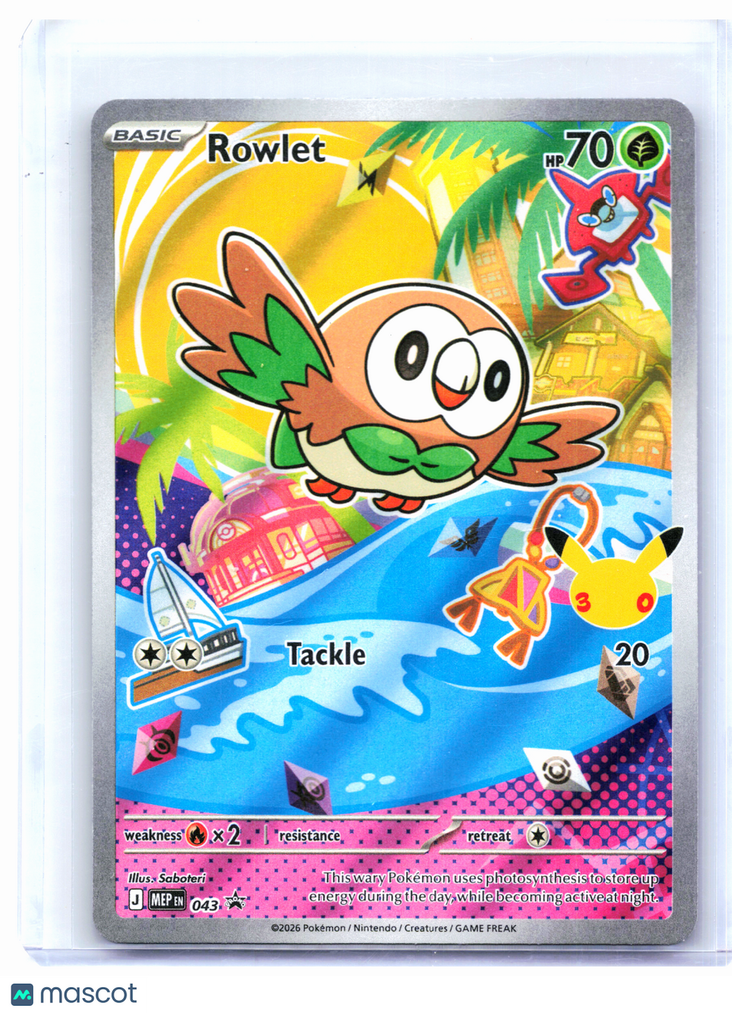 2026 Pokemon—Rowlet #043 Mega Evolution Promo—Black Star Promo Holo