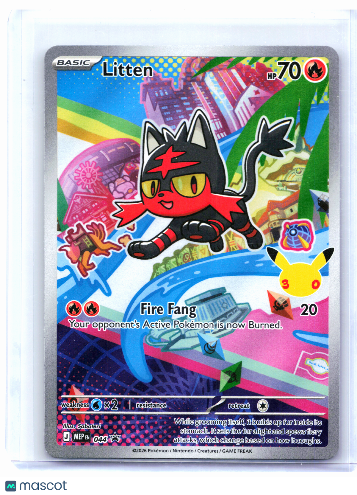 2026 Pokemon—Litten #044 Mega Evolution Promo—Black Star Promo Holo