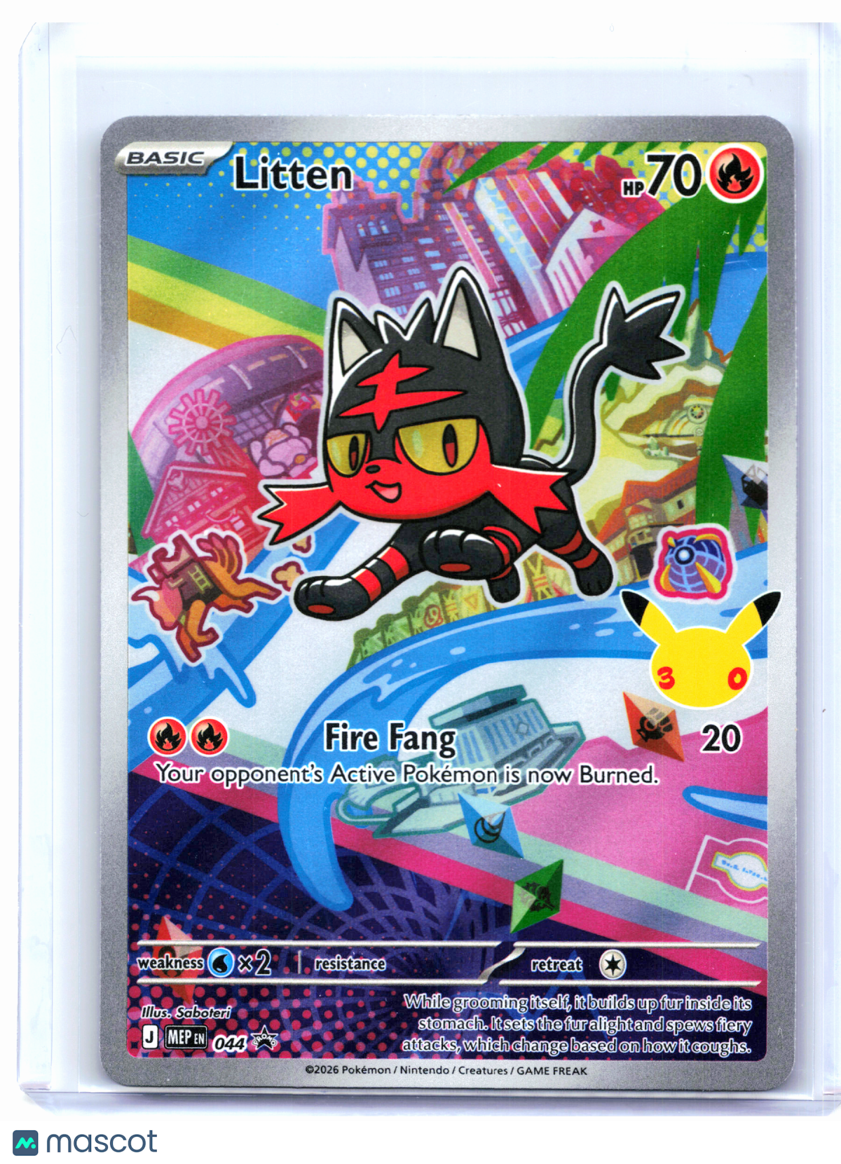 2026 Pokemon—Litten #044 Mega Evolution Promo—Black Star Promo Holo