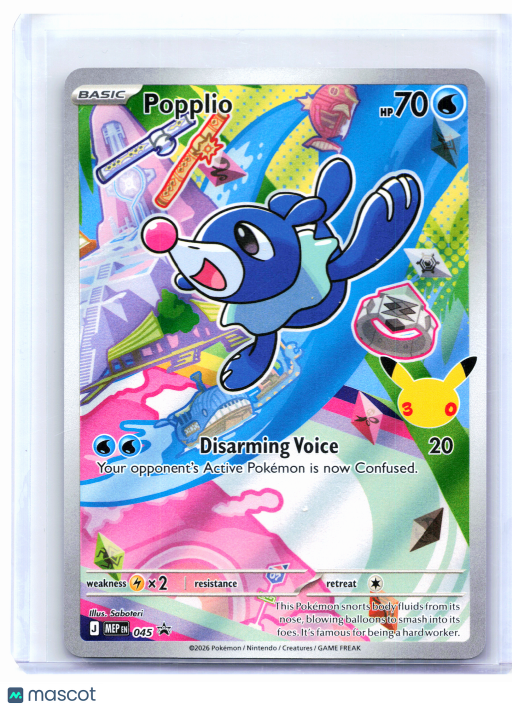 2026 Pokemon—Popplio #045 Mega Evolution Promo—Black Star Promo Holo