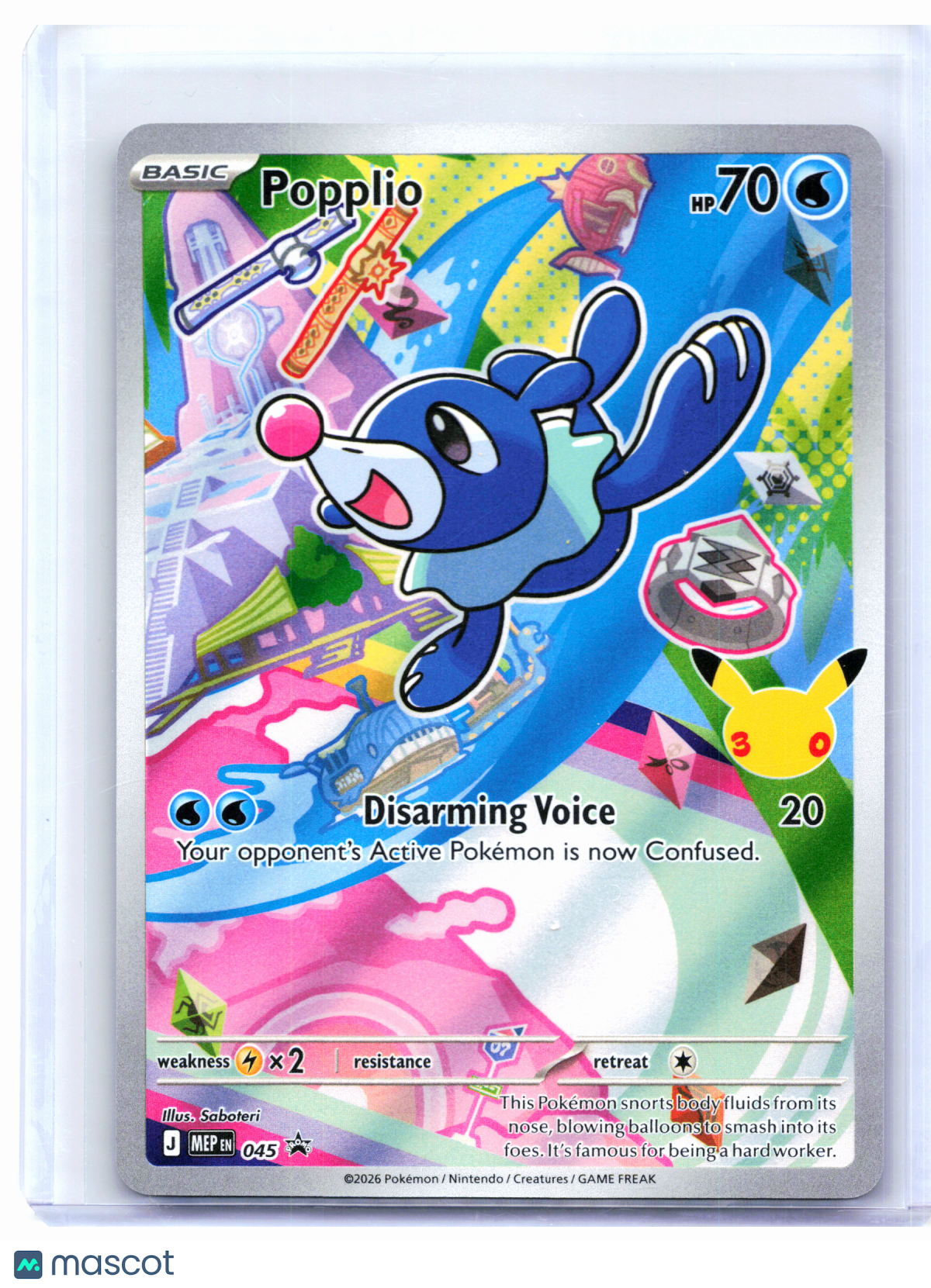 2026 Pokemon—Popplio #045 Mega Evolution Promo—Black Star Promo Holo