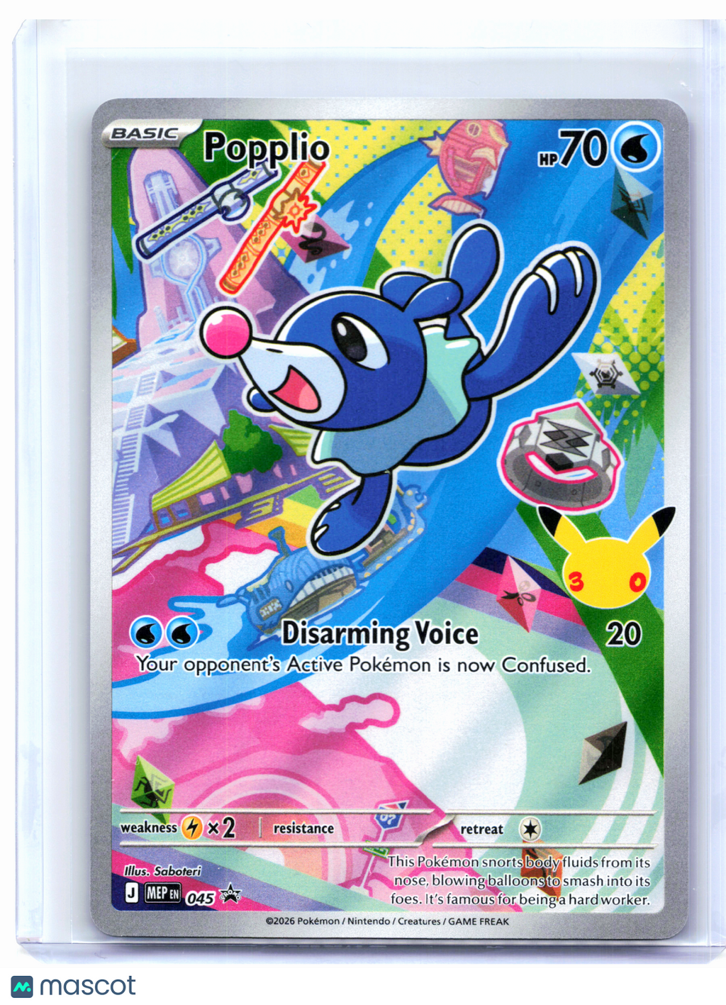 2026 Pokemon—Popplio #045 Mega Evolution Promo—Black Star Promo Holo