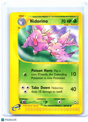 2002 Pokemon—Nidorino #55/147 Aquapolis—Uncommon Nonholo [Lightly Played]