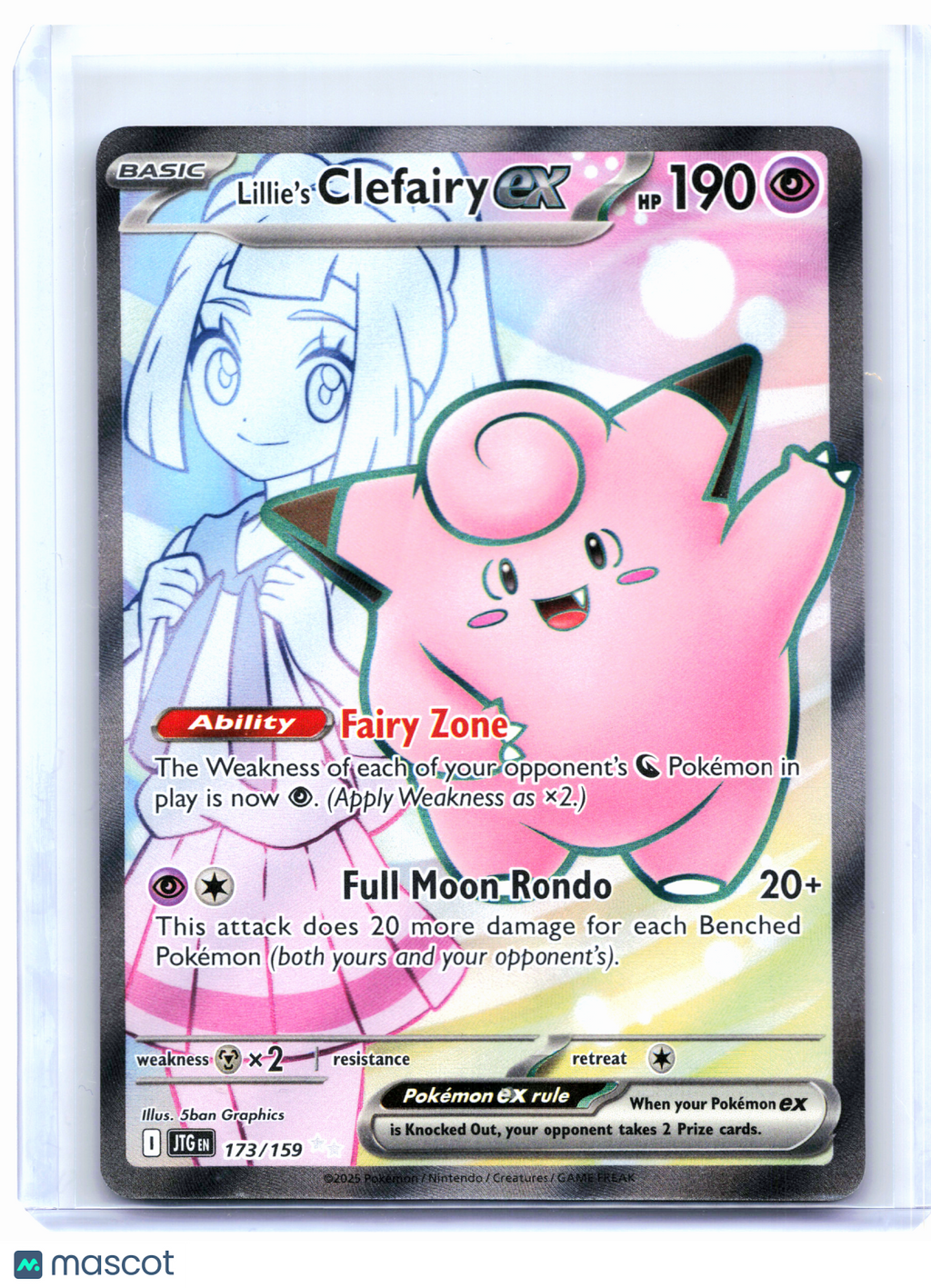 2025 Pokemon—Lillie's Clefairy ex #173/159 Journey Together—Ultra Rare Holo [MP]