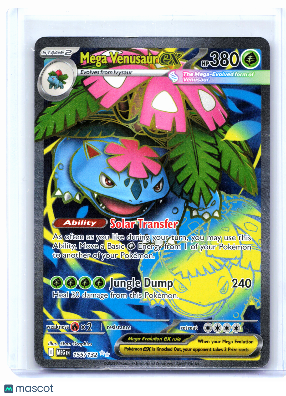 2025 Pokemon—Mega Venusaur ex #155/132 Mega Evolution Base Set—Ultra Rare [MP]