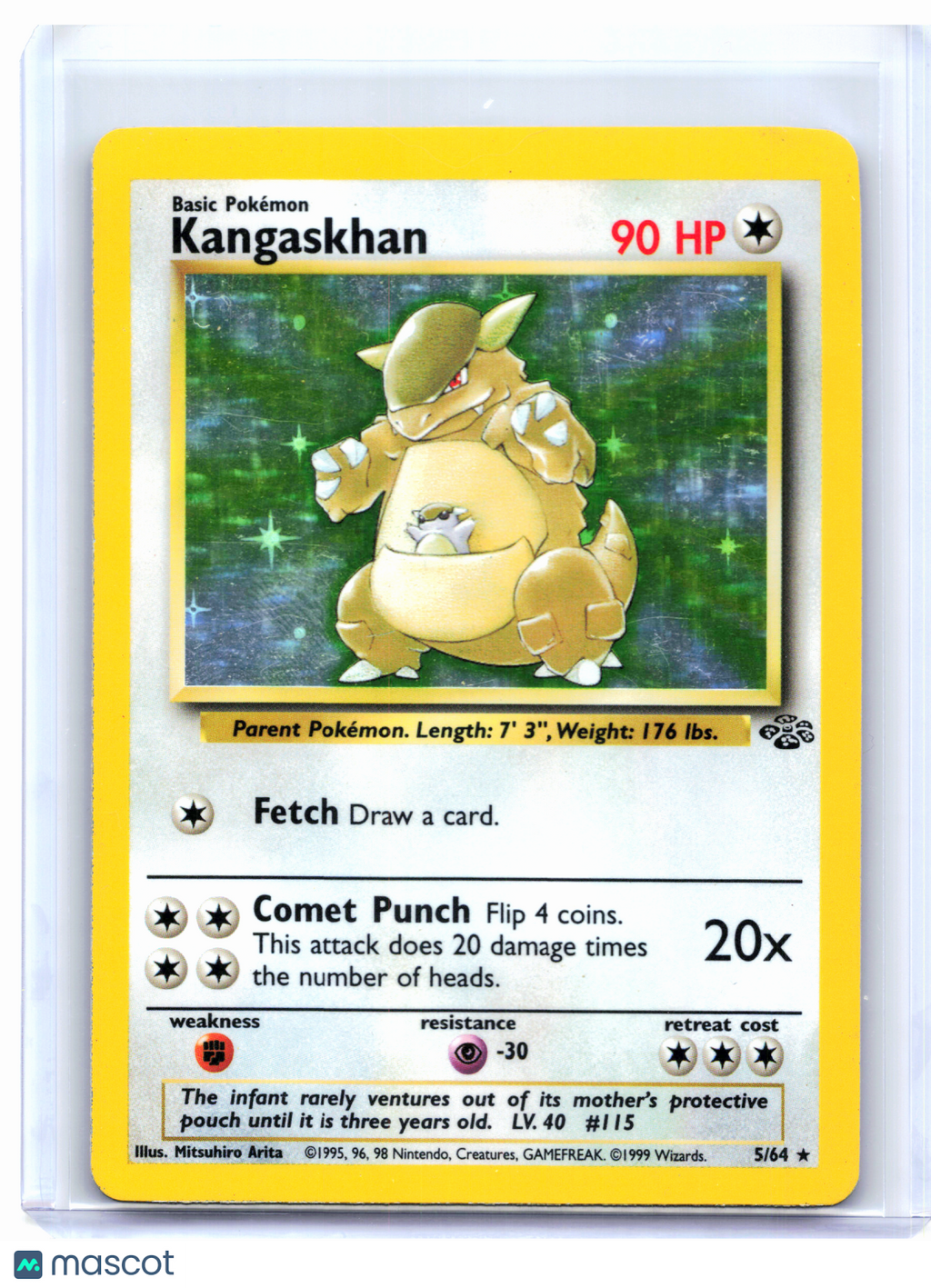 1999 Pokemon—Kangaskhan #5/64 Jungle—Holo Rare [Moderately Played]