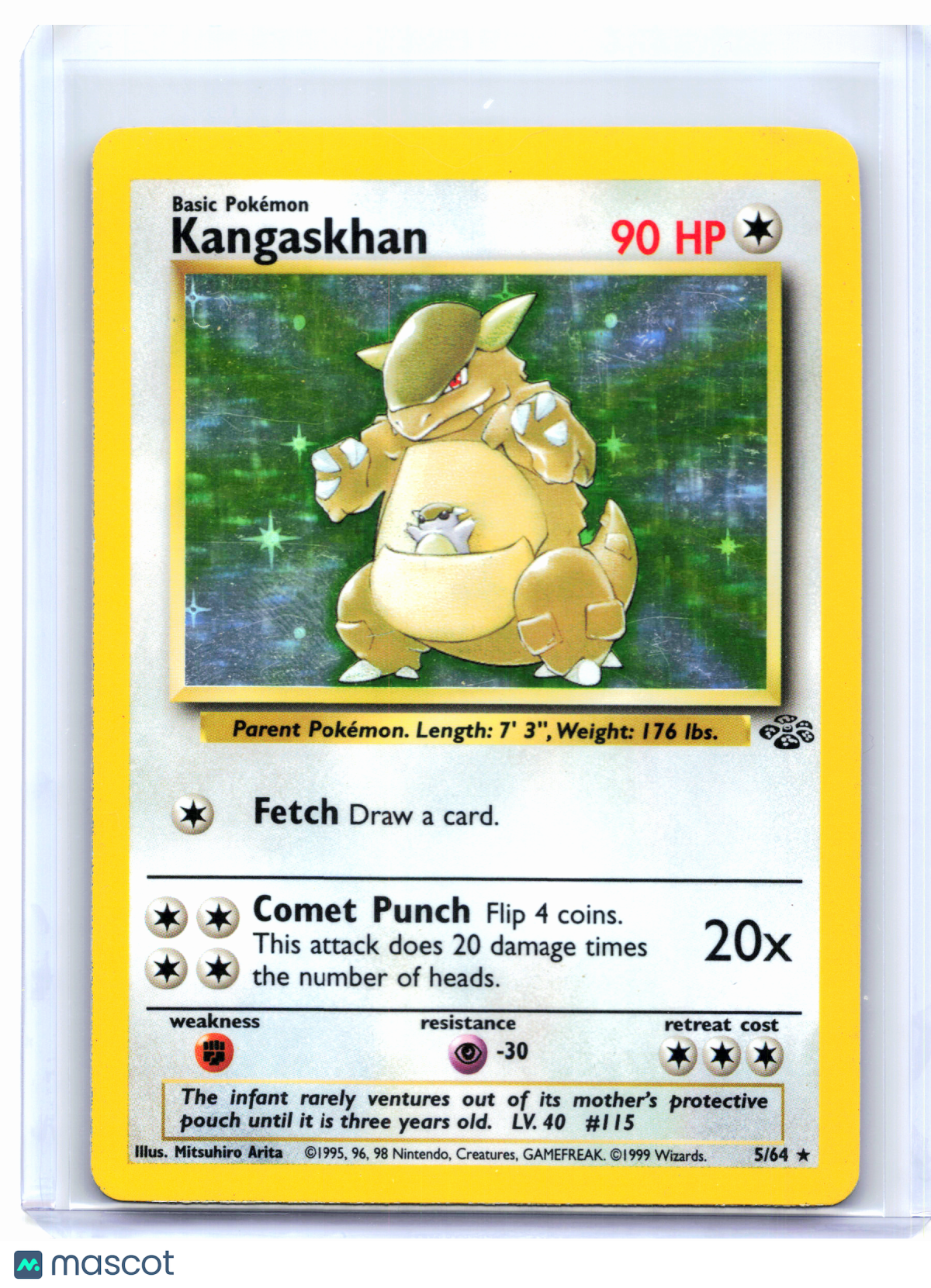 1999 Pokemon—Kangaskhan #5/64 Jungle—Holo Rare [Moderately Played]