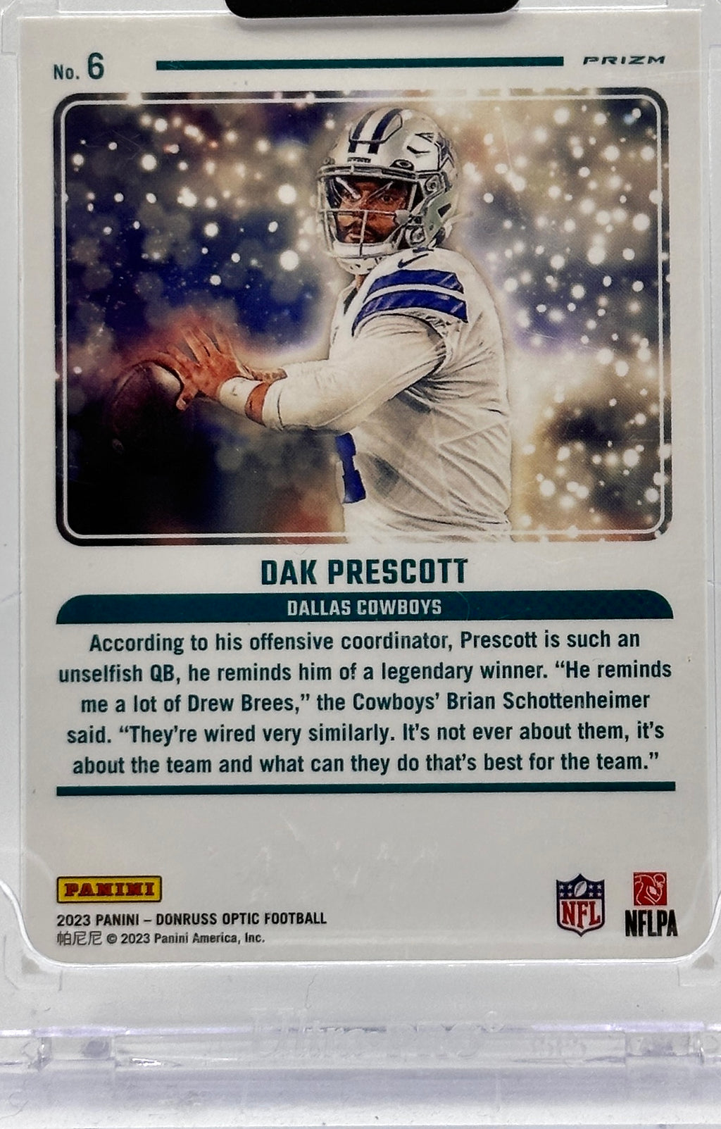 2023 Panini Donruss Optic Mythical Football—Dak Prescott #6 Laser