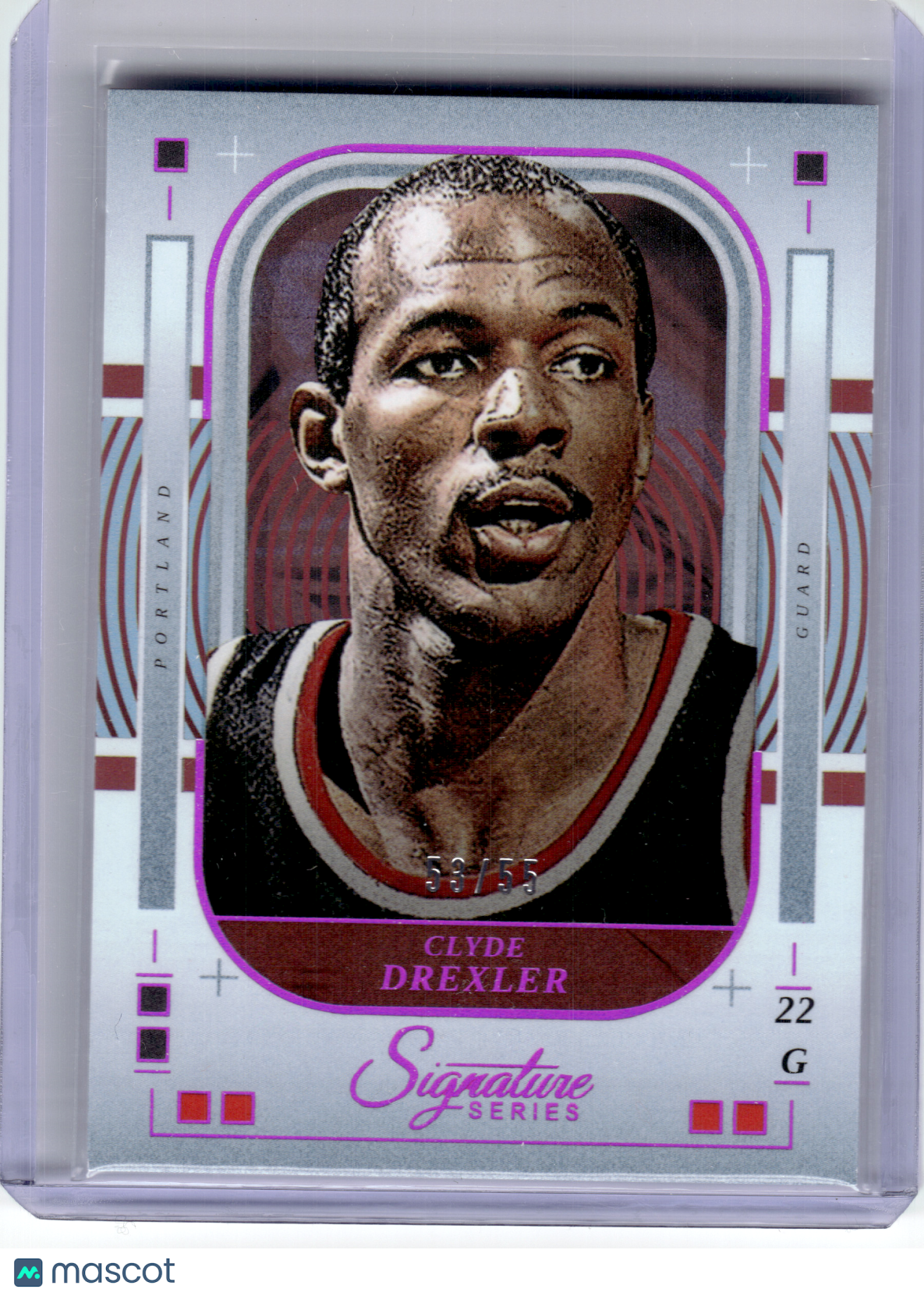 2025 Panini Signature Series Basketball—Clyde Drexler #52 Purple 53/55