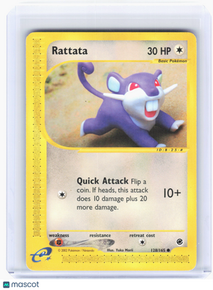 2002 Pokemon—Rattata #128 Expedition—Common Nonholo [Heavily Played]