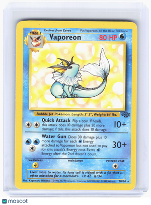 1999 Pokemon—Vaporeon #28 Jungle—Rare Nonholo [Heavily Played]