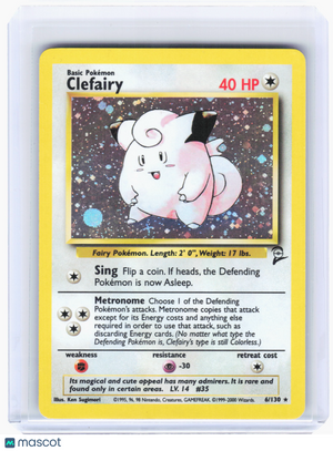2000 Pokemon—Clefairy #6 Base Set 2—Rare Holo [Heavily Played]