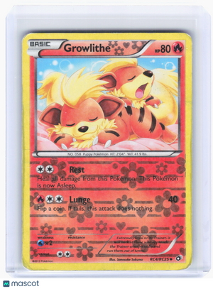 2013 Pokemon—Growlithe #RC4 Legendary Treasures: Radiant Collection—U Holo [DMG]