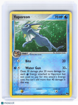 2006 Pokemon—Vaporeon #6 POP Series 3—Rare Holo [Damaged]