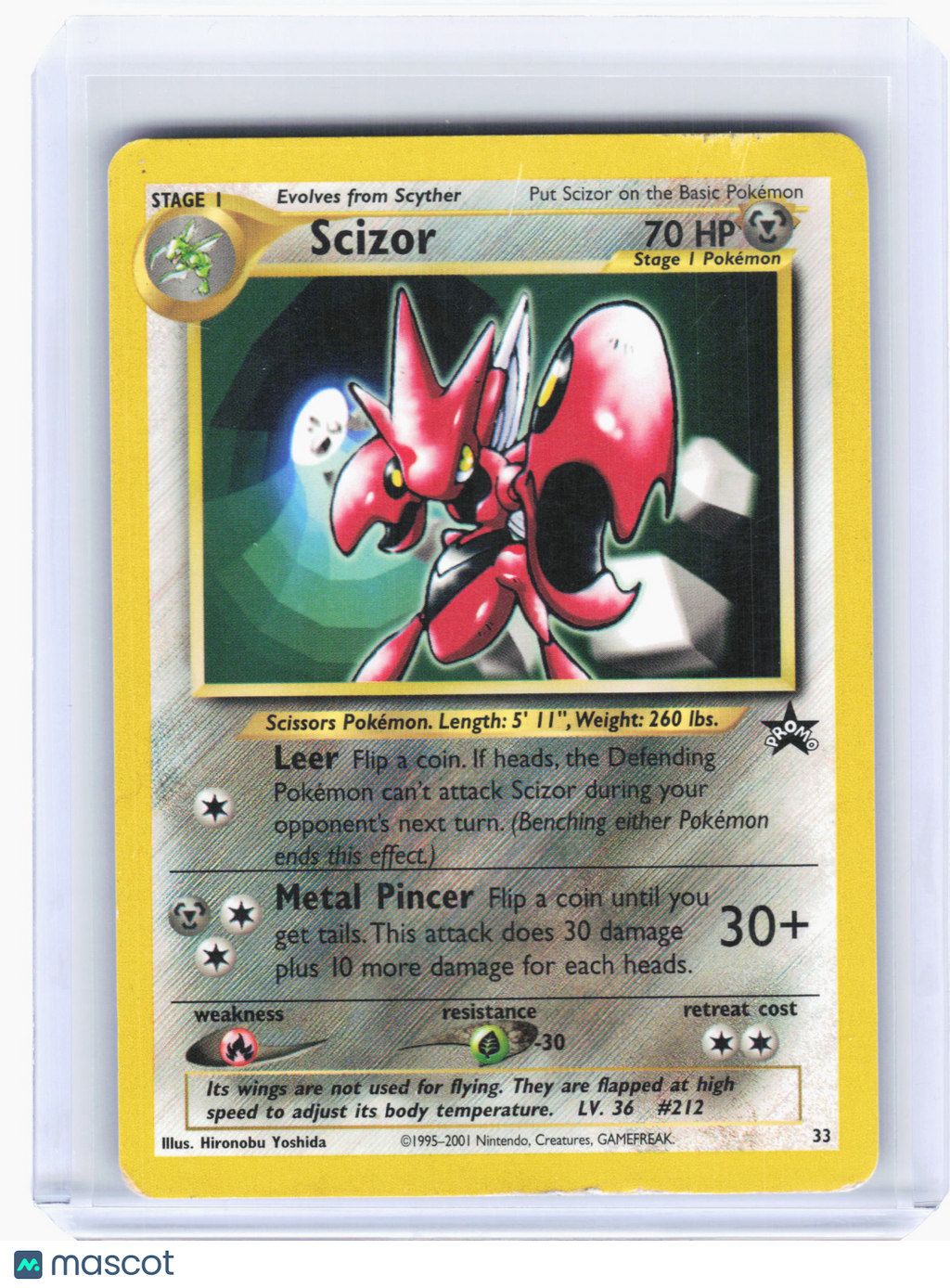 2001 Pokemon—Scizor #33 WoTC Promo—Promo Holo [Damaged]