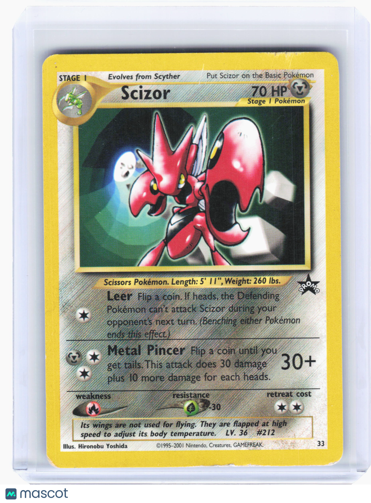 2001 Pokemon—Scizor #33 WoTC Promo—Promo Holo [Damaged]