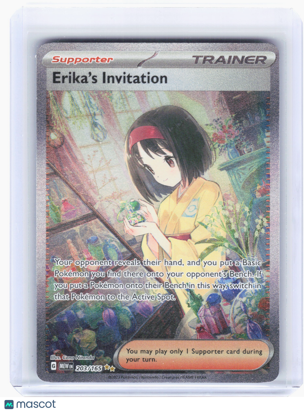 2023 Pokemon—Erika's Invitation #203 Scarlet & Violet 151—SIR Holo [LP]