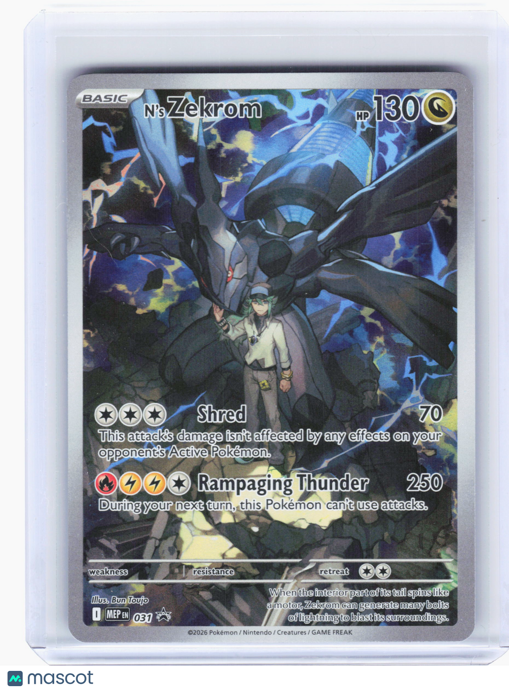 2026 Pokemon—N's Zekrom #31 Mega Evolution Promo—Black Star Promo Holo [LP]