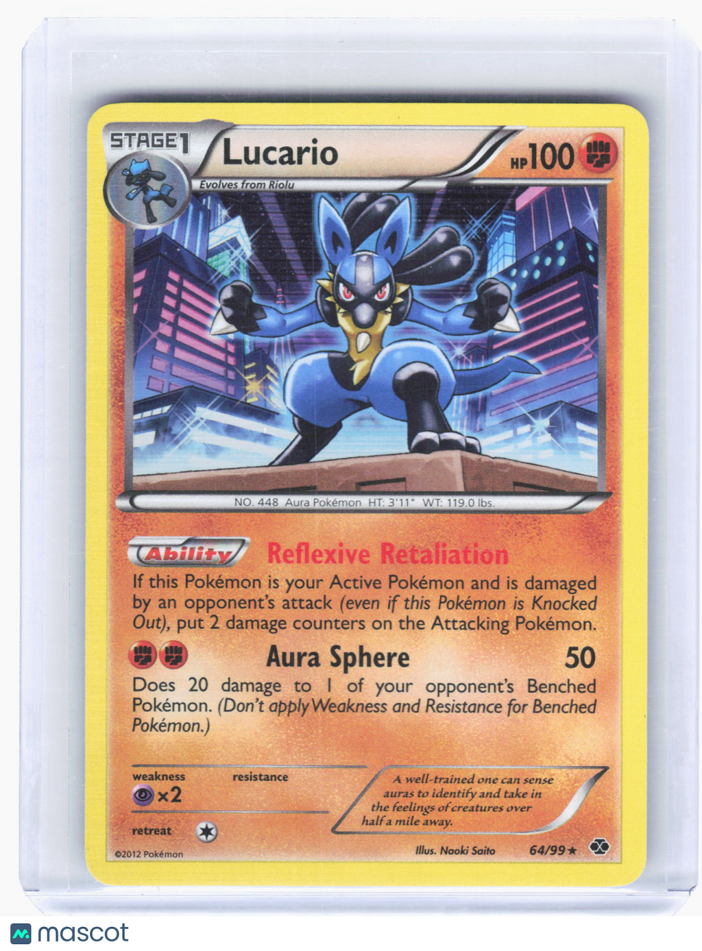 2012 Pokemon—Lucario #64 Next Destinies—Holo Rare [Moderately Played]