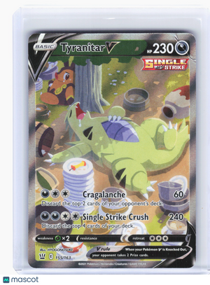 2021 Pokemon—Tyranitar V #155 Battle Styles—Ultra Rare (Alt Full Art) [Damaged]