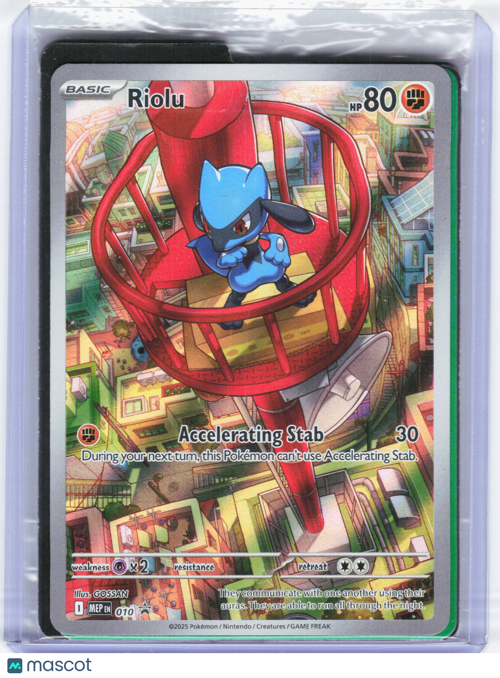 2025 Pokemon—Riolu #10 Mega Evolution Promo—Black Star Promo Holo (Sealed)