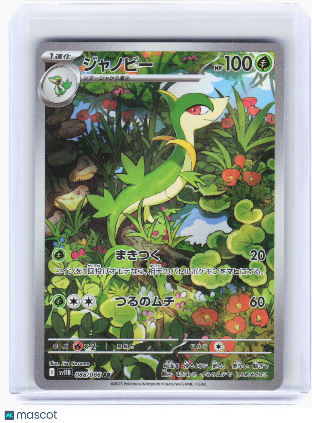2025 Pokemon—Servine #88 Black Bolt—Art Rare Holo Japanese