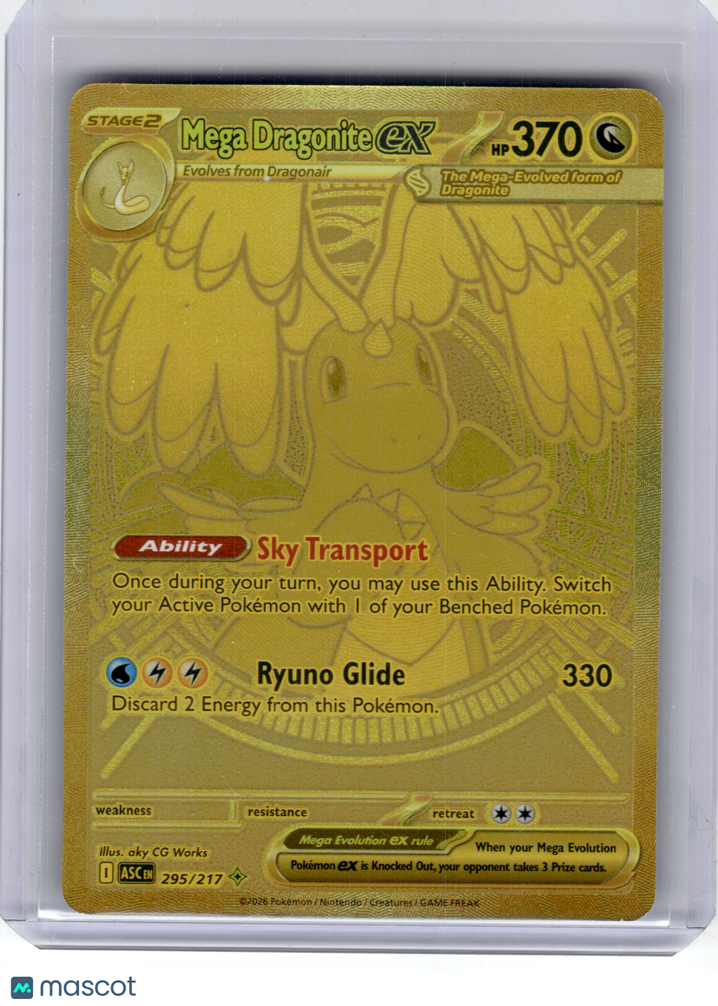 2026 Pokemon—Mega Dragonite ex #295 Ascended Heroes—Mega Hyper Rare Gold [LP]