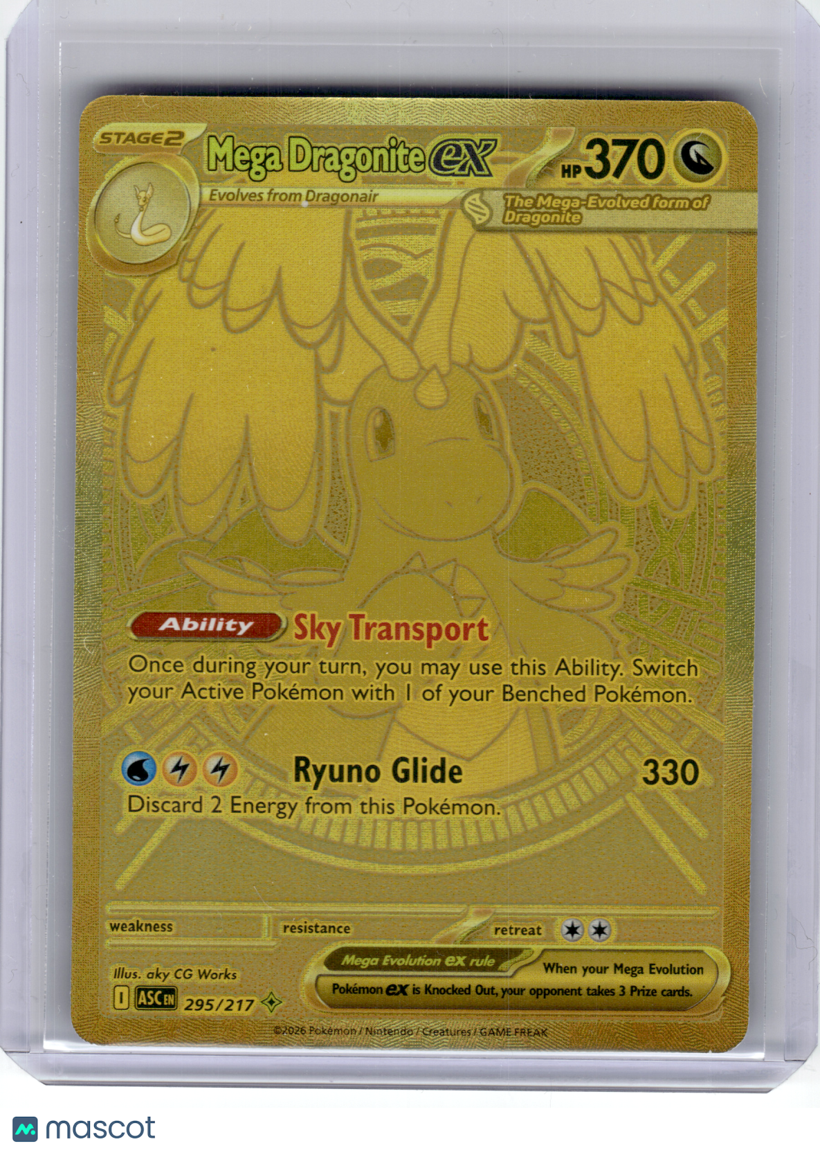 2026 Pokemon—Mega Dragonite ex #295 Ascended Heroes—Mega Hyper Rare Gold [LP]