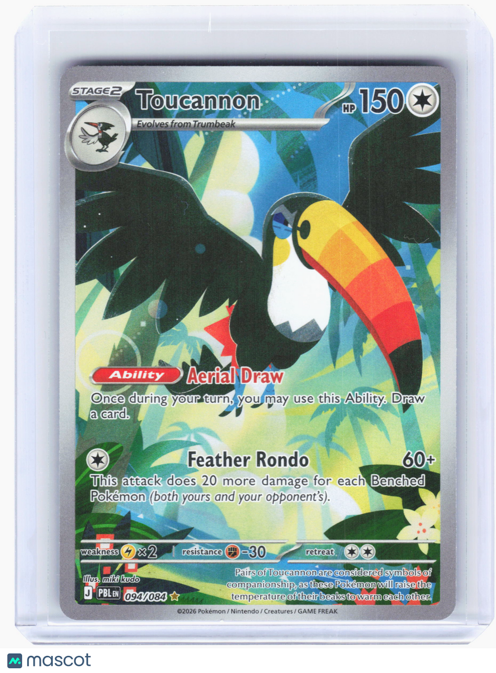 2026 Pokemon—Toucannon #94 Pitch Black—Illustration Rare Holo