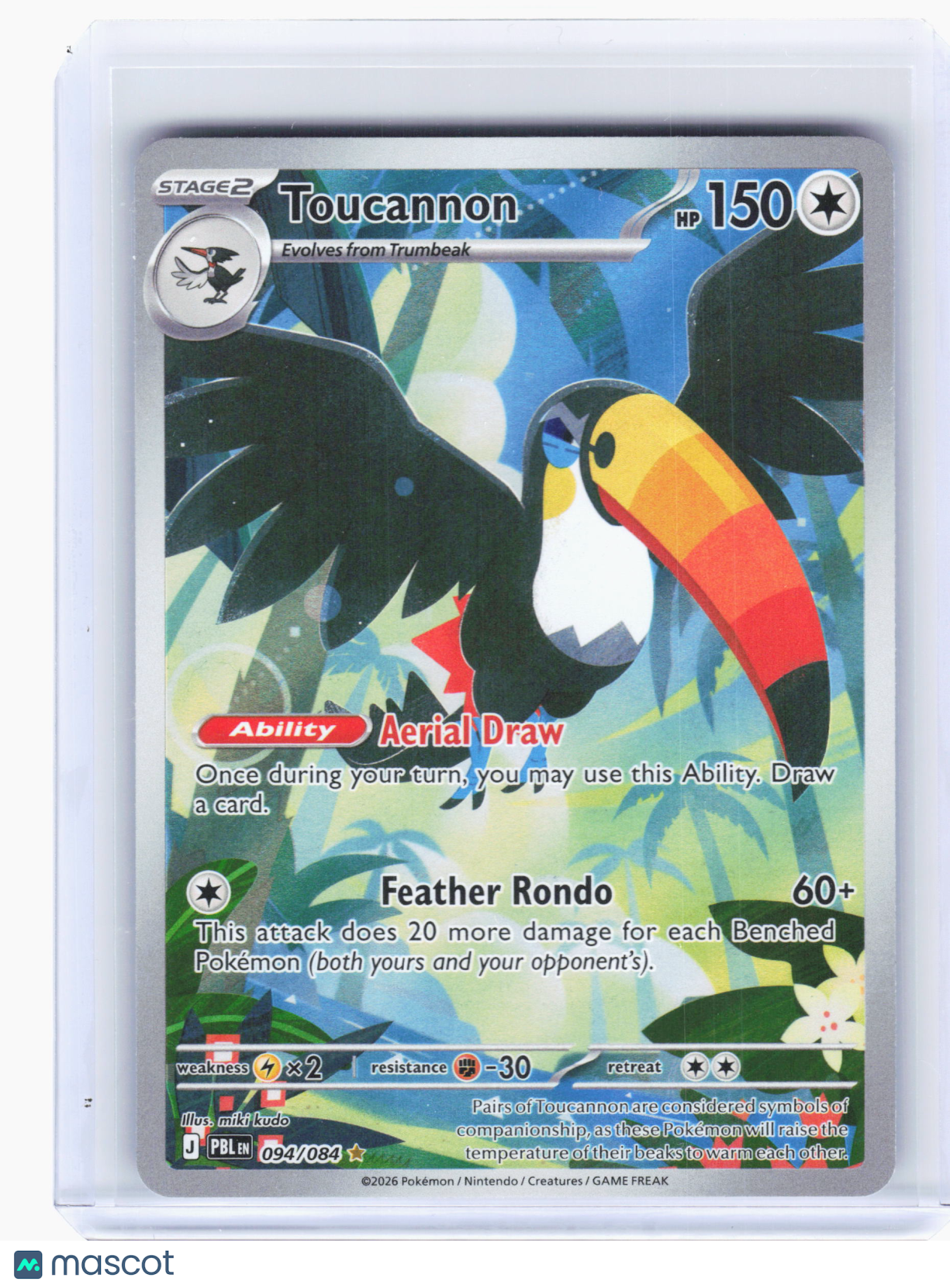 2026 Pokemon—Toucannon #94 Pitch Black—Illustration Rare Holo