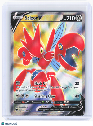 2020 Pokemon—Scizor V #183 Darkness Ablaze—Ultra Rare Holo (Full Art) [LP]