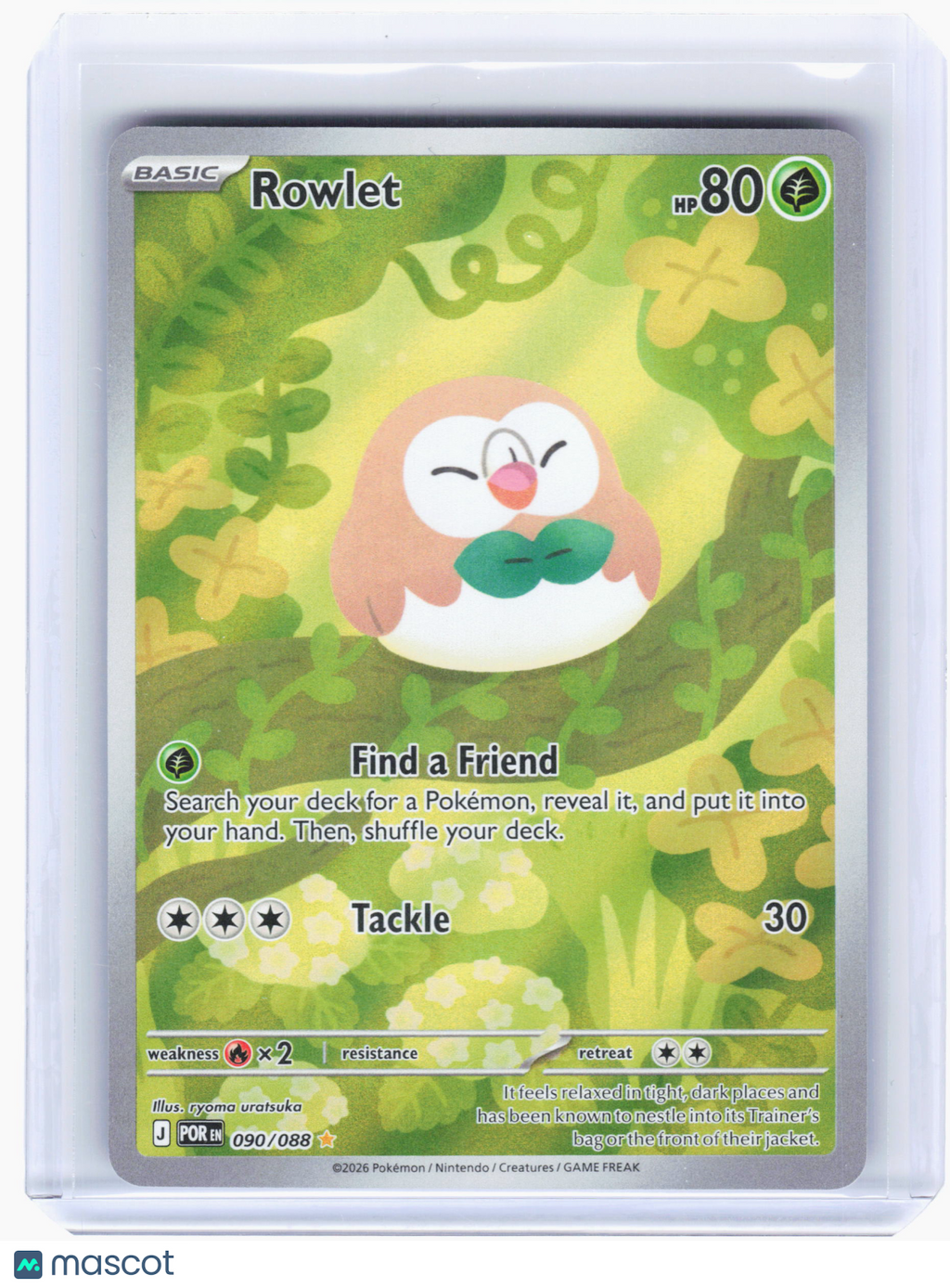 2026 Pokemon—Rowlet #90 Perfect Order—Illustration Rare Holo